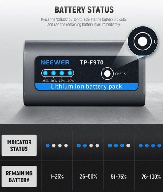 Комплект аккумуляторов Neewer TP-F970 7800 мАч — 2 батареи для камер. Харьков - изображение 1