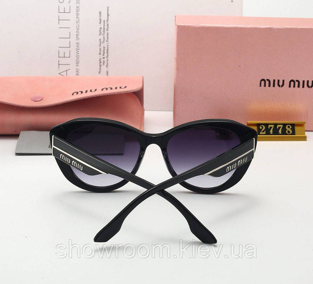 Женские солнцезащитные брендовые очки Miu 2778 black Киев - изображение 2