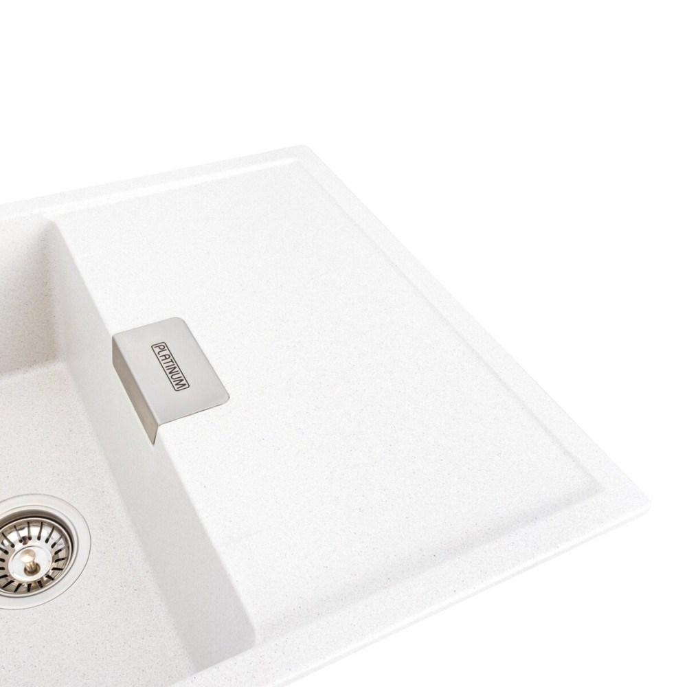 PLATINUM Гранітна мийка для кухні Platinum 8650 DIAMOND матова (біла в крапку) Київ - фото 3