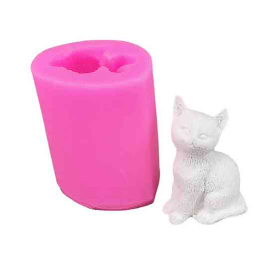 Молд силиконовый кот 40 на 50 на 30 мм розовый Киев