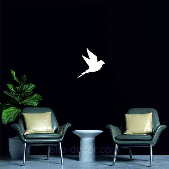 Декоративное настенное Панно «Птичка» Декор на стену(цена за 1шт) 20*18 см, Белый Киев