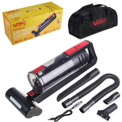 Пылесос аккумуляторный VOIN V-80CL 100Вт с турбощеткой, LED фонарём, влажной и сухой чисткой, комплект сумка и АКБ 3x2000mAh Харьков - изображение 7