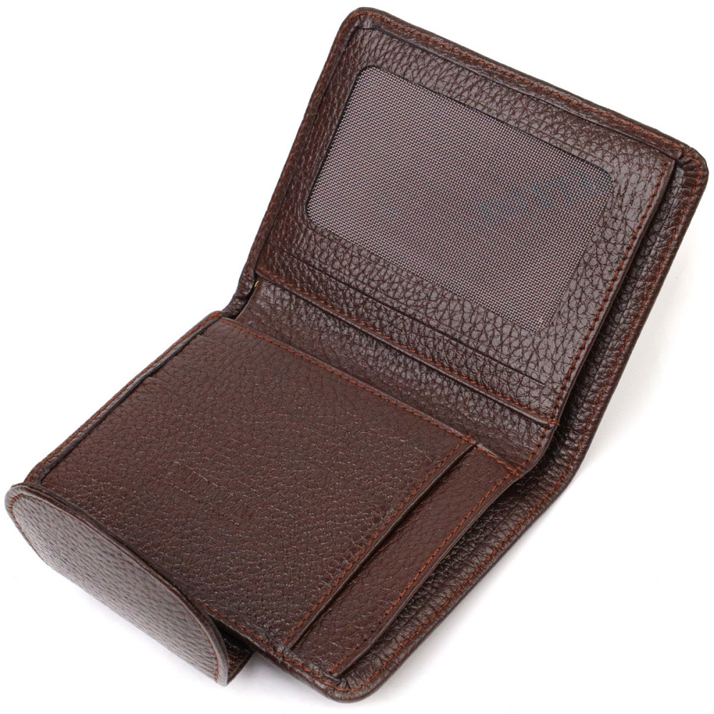 Практичне жіноче портмоне середнього розміру з натуральної шкіри CANPELLINI 21808 Коричневе Київ - фото 5