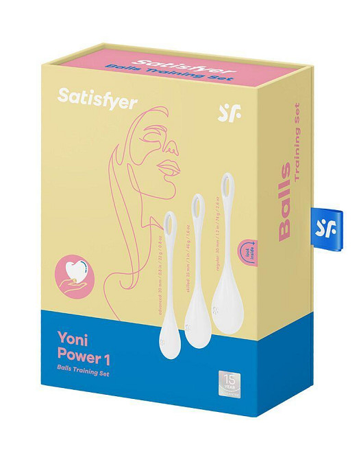 Набір йоні намистин Satisfyer Yoni Power 1 White, діаметр 2-2,5-3см, вага 22-46-74гр Sex Aura Київ - фото 5