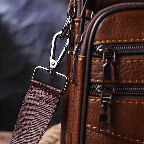 Стильна чоловіча сумка з натуральної шкіри Коричнева (Vintage) Київ