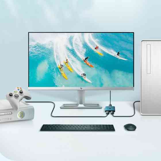 Сплітер HP HDMI 2.0 UHD 4K/30Hz 3D, HDCP,1080P 2in 1out Блакитний (DHC--HD01v) Київ