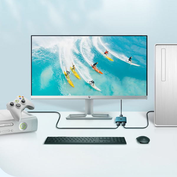 Сплітер HP HDMI 2.0 UHD 4K/30Hz 3D, HDCP,1080P 2in 1out Блакитний (DHC--HD01v) Київ - фото 5