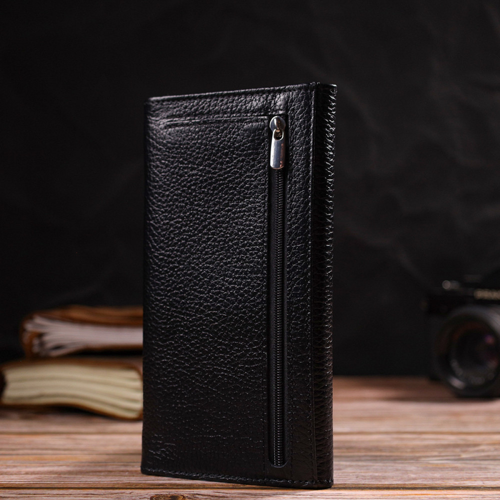 Функціональний гаманець для жінок з натуральної шкіри Чорний (CANPELLINI) Київ - фото 3