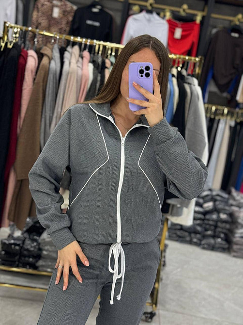 Стильний жіночий повсякденний костюм Кашемір на вовняній основі. Графіт, 46/48 Одеса - фото 2