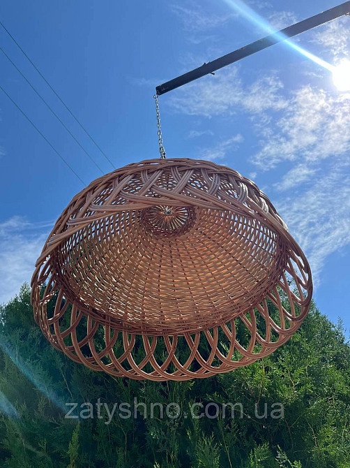 Люстра круглая из лозы 50 см Киев - изображение 4
