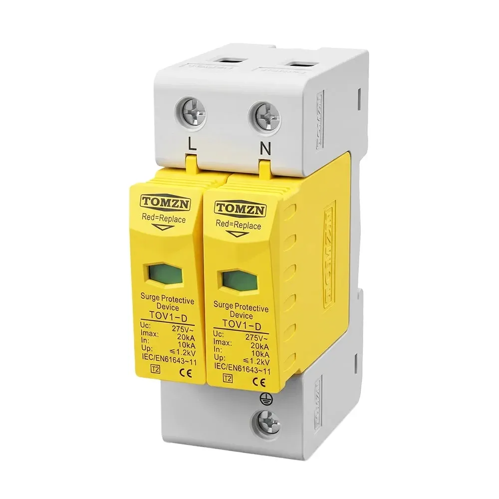 Обмежувач напруги TOMZN TOV1-20/2P 275V AC 10-20kA під DIN-рейку 2 полюси (51-00127) Киев - изображение 2