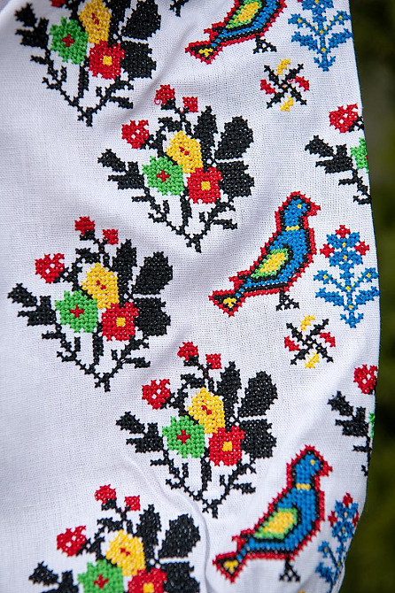 Вишиванка жіноча, лляна, біла, з довгим рукавом, топ Київ - фото 3