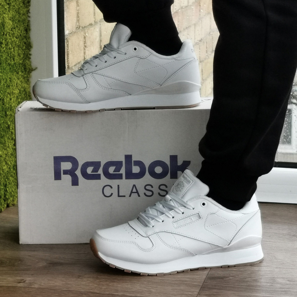 Жіночі Термо Кросівки Reebok Classic Білі Зимові Рибок Шкіряні (розміри: 36,37,38,39,40,41,42,43) Дніпро - фото 1