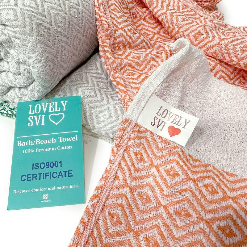 Турецкие пляжные полотенца Lovely Svi - Пештемаль - XХL (100 на 180 см) - хлопок -Кораловый Киев - изображение 2