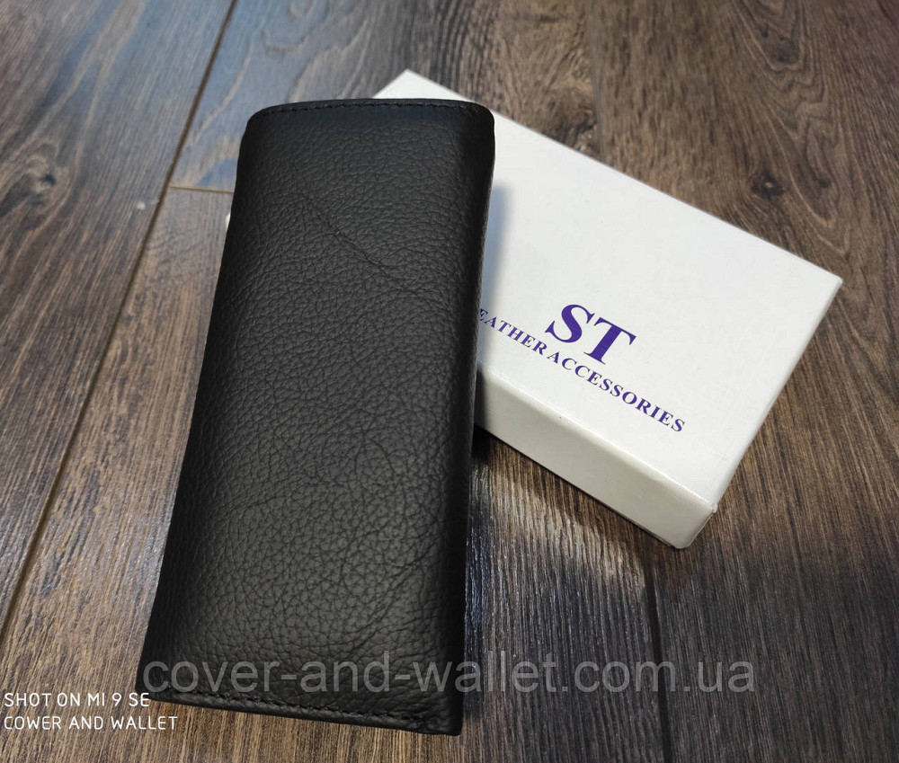 Універсальна ключниця гаманець з карабінами чорного кольору із натуральної шкіри ST 416 Київ - фото 9