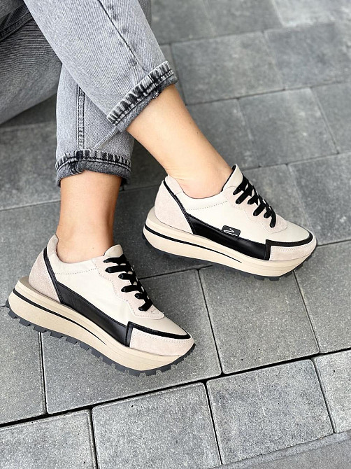 Olli Кроссовки женские OLLI кофе натуральная кожа весна-осень размеры 36-39 (4782) Коломыя - изображение 6