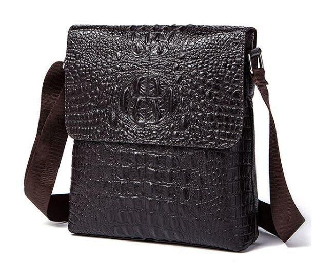 Сумка мужская вертикальная с тиснением под рептилию Vintage 14723 Коричневая Киев - изображение 2