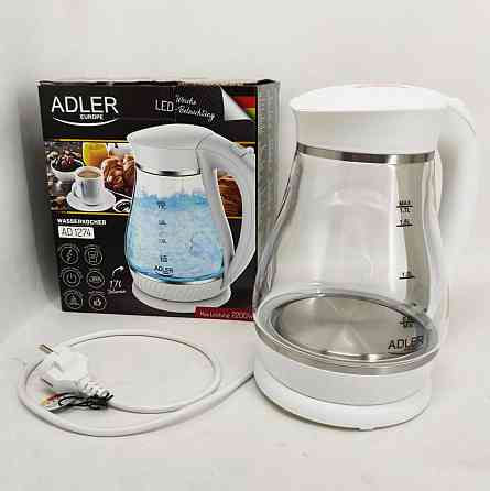 Электрический чайник бесшумный Adler AD 1274 1.7л 2200Вт, Электрический чайник с нагревательным диском QN-10 Львов