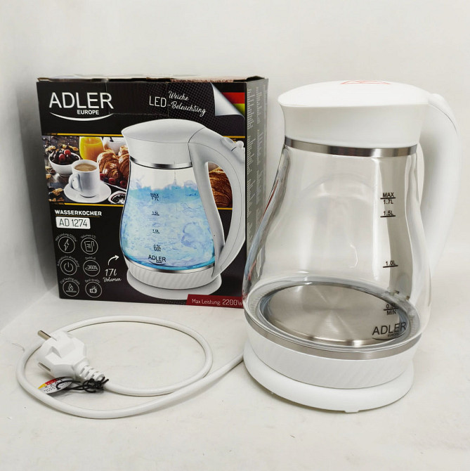 Електрочайник на кухню, Скляний електрочайник з вбудованим підсвічуванням, Побутовий чайник для кухні QN-10 Львів - фото 5