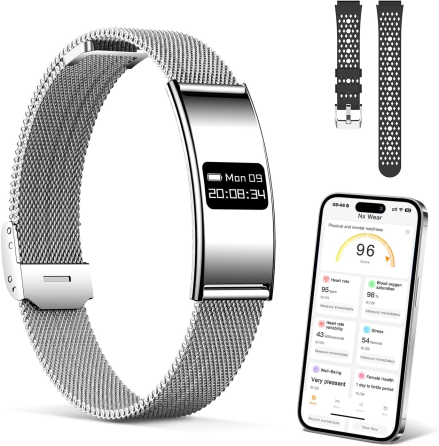 Смартбраслет WeBeqer Fitness Tracker, пульс, SpO2, моніторинг сну, спортивні режими, IP68, Nx Wear, сріблястий Київ