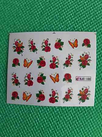 Наклейки на ногти цветки и бабочки - размер стикера 6*5см, инструкция по применению есть в описании товара Киев