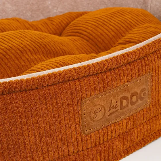 Лежак ХайДог HiDOG Бортик овальний Velvet XS для собаки або кота рижий (34 х 45 х 10 см) Київ