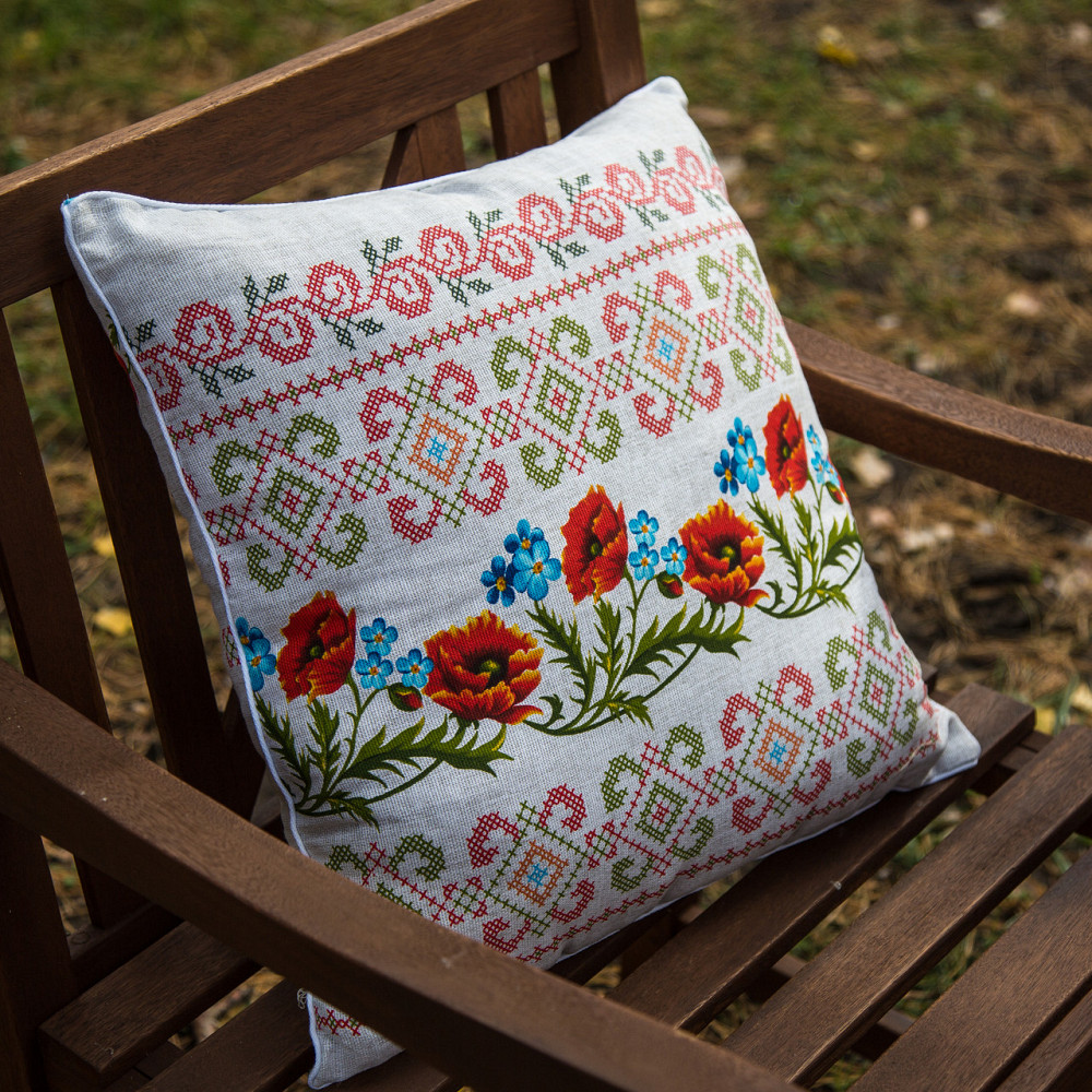 Ecotton Скатертина Ecotton 150х180 см натуральна бавовняна з рогожки 18714-1 Маки Український е Коломия - фото 6