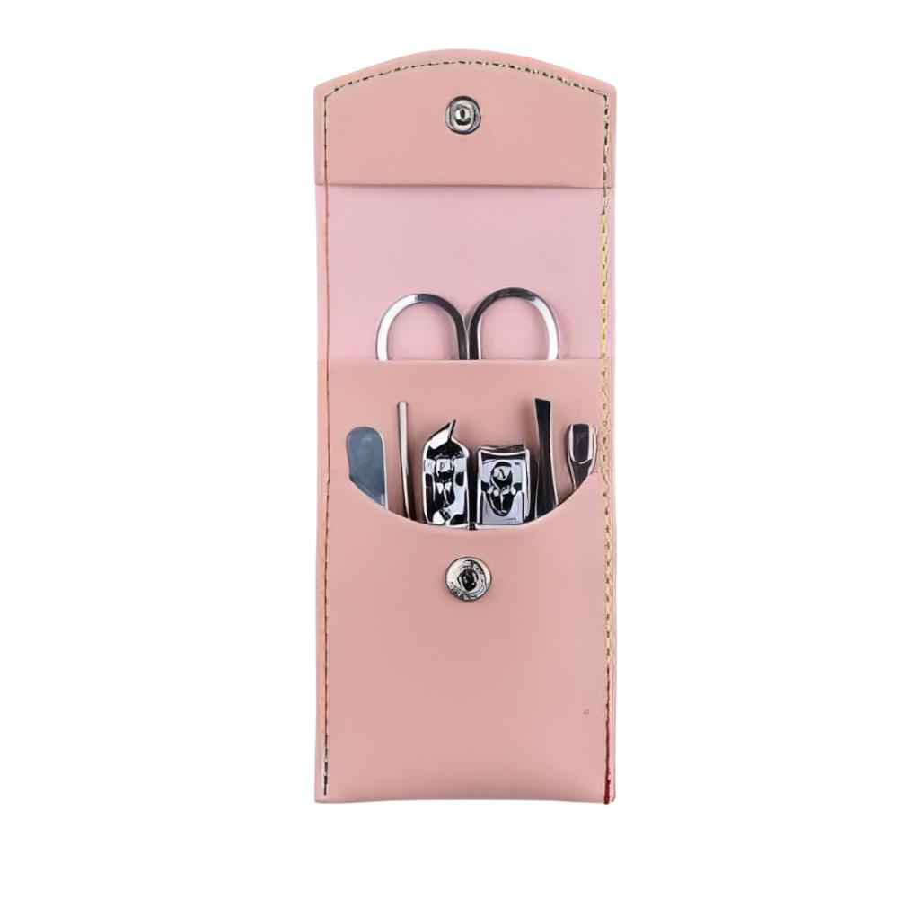 Набір для манікюру і педикюру універсальний набір в чохлі пінцет, пилочка, ножиці 7 шт, колір рожевий Кам'янець-Подільський - фото 2