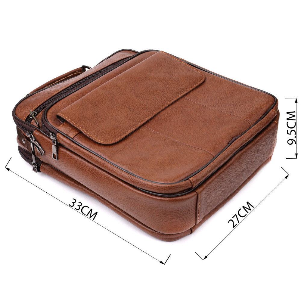 Чоловіча сумка з ручкою для перенесення в руці з натуральної шкіри Світло-коричневий (Vintage) Київ - фото 7