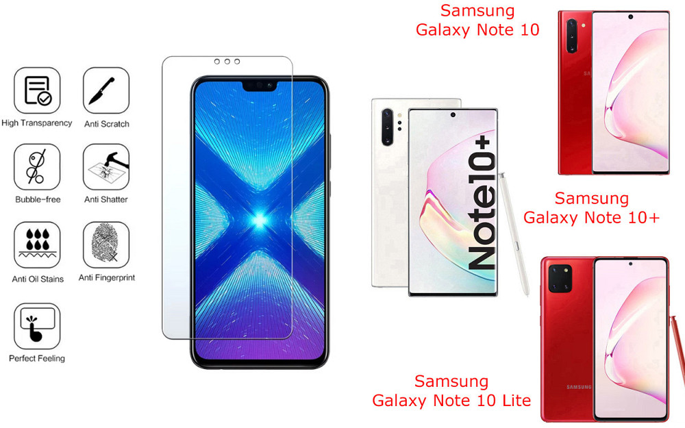Защитное стекло NeoGlass для Samsung Galaxy Note 10, Galaxy Note 10+, Galaxy Note 10 Lite – ультрапрозрачное и Киев - изображение 4