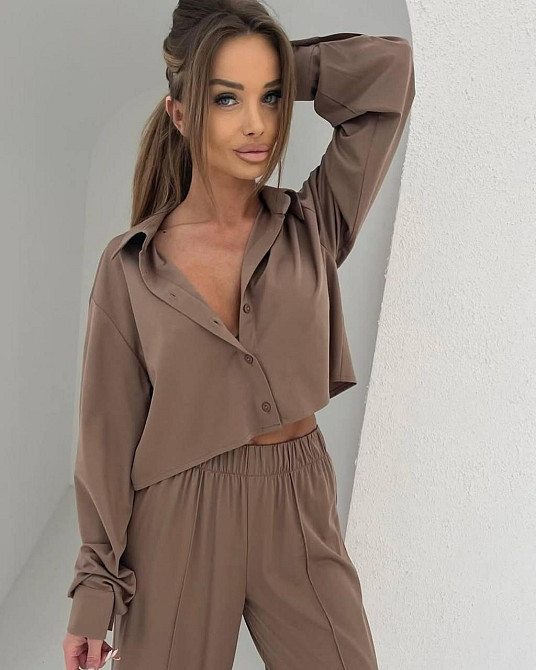 Жіночий стильний костюм дабл Армані Шоколад, 42/44 Одеса - фото 3