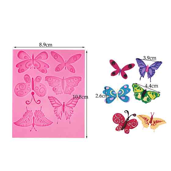 Молд силиконовый Бабочки 89 на 108 мм розовый Киев