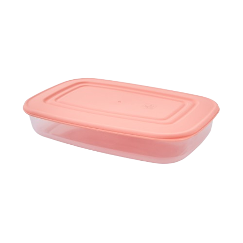 Контейнер для харчових продуктів 0,95л прямокутний прозорий/абрикосовий Алеана Житомир - фото 1