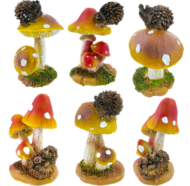 Фигурка декоративна Їжак та гриб 4 шт Київ - фото 1