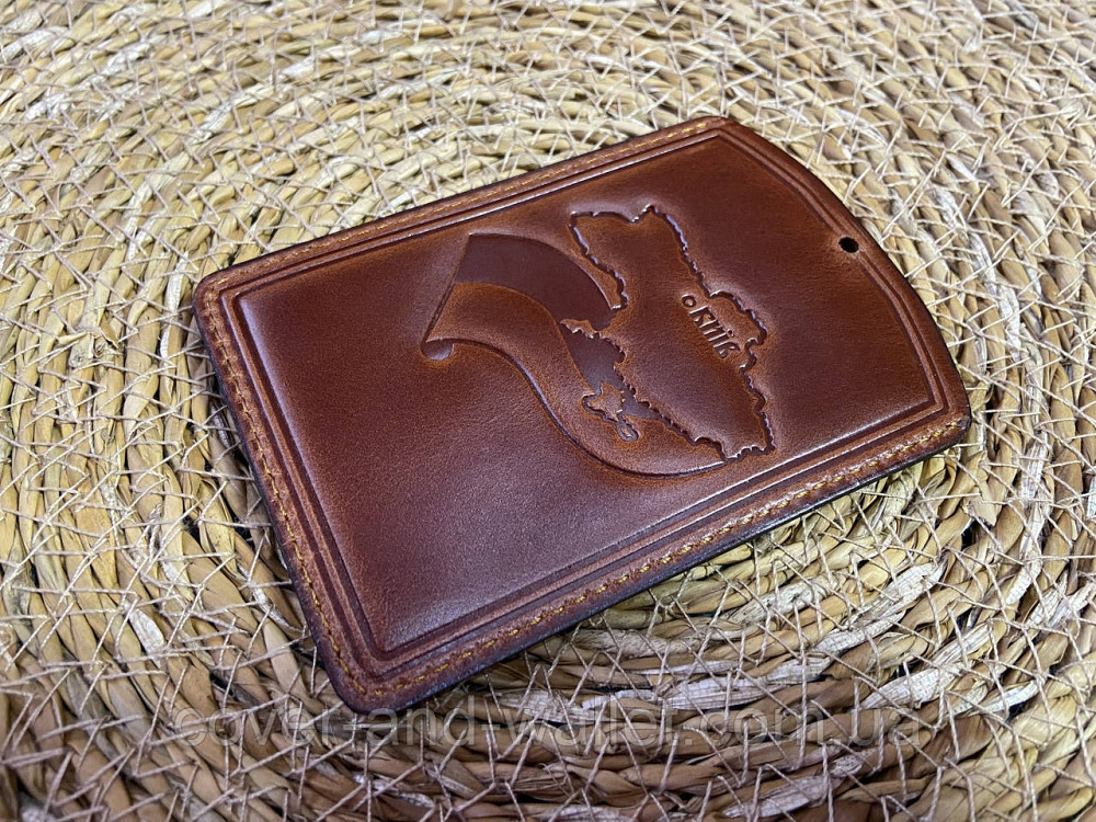 Шкіряна обкладинка для пенсійного посвідчення бордового кольору Київ - фото 10