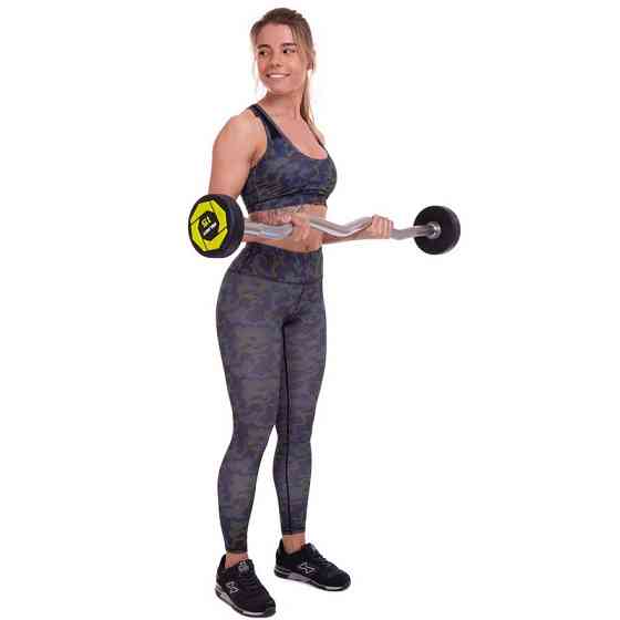 Штанга фіксована вигнута поліуретанова Zelart 2690-15 довжина 104 см 15 кг Київ