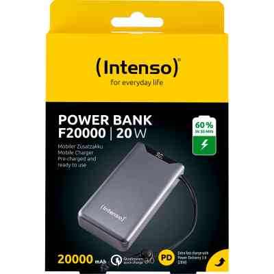 Батарея универсальная Intenso F20000 20000mAh PD/18W, QC3.0, grey (7332054) Винница