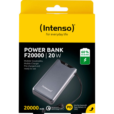 Батарея универсальная Intenso F20000 20000mAh PD/18W, QC3.0, grey (7332054) Винница - изображение 4