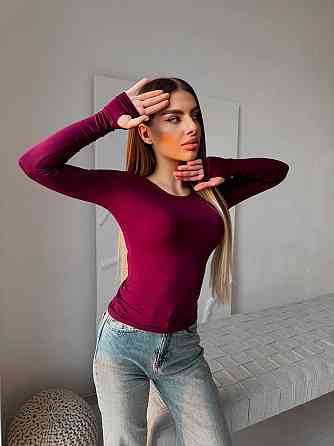 Жіночий базовий лонгслів із мікродайвінгу Бордо Одеса