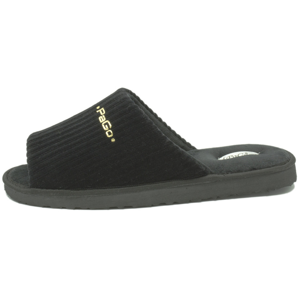 Тапочки мужские черные вельвет открытый носок Одесса - изображение 3