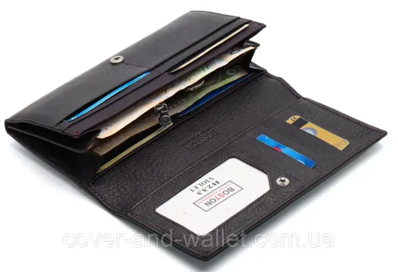 Женский кожаный кошелек на много карточек фиолетого цвета Boston B233 Киев