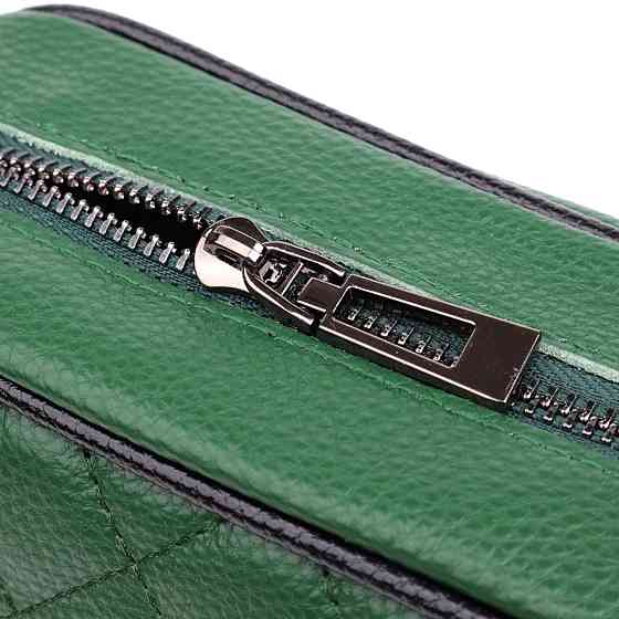 Стьобана жіноча сумка з натуральної шкіри 22857 Vintage Зелений Київ