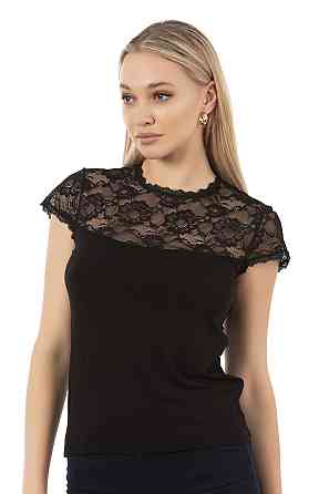 Футболка Ozkan з прозорим верхом, біл, чорн — Viscose L Київ