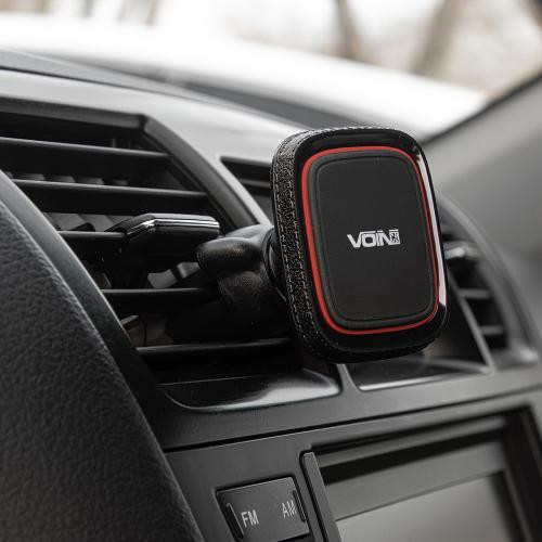 Магнітний тримач для мобільного телефону VOIN UHV-5003BK/RD на дефлектор автомобіля Харків - фото 8