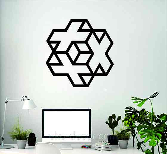 Декоративное настенное Панно «Плюсы» Декор на стену 90*90 см, Черный Киев