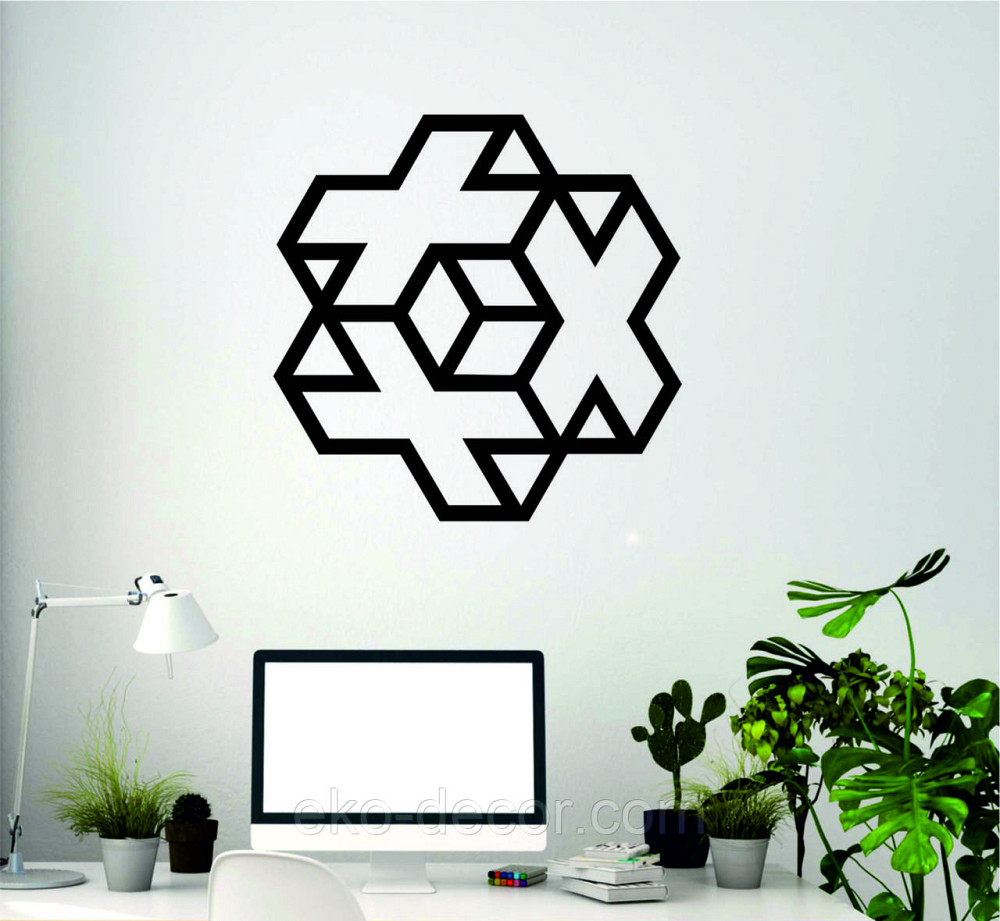 Декоративное настенное Панно «Плюсы» Декор на стену 90*90 см, Черный Киев - изображение 5