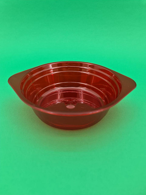 Миска одноразовая 500мл Стекловидная Юнита красная 10 шт Харків - фото 4