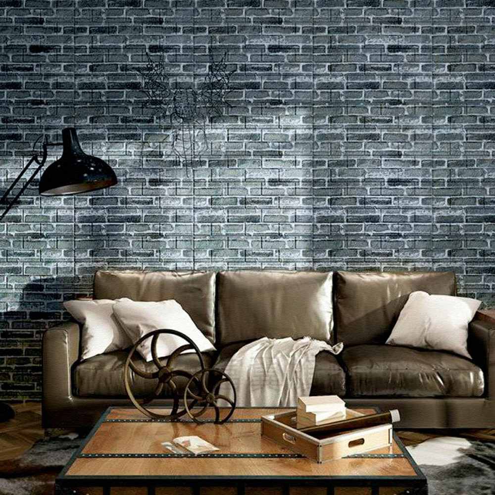 Декоративна сіра панель цегла самоклейка Київ - фото 5