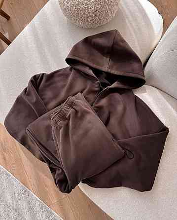 Жіночий теплий затишний костюм-двійка: кофта та штани двосторонній фліс Шоколад, 44/46 Одеса