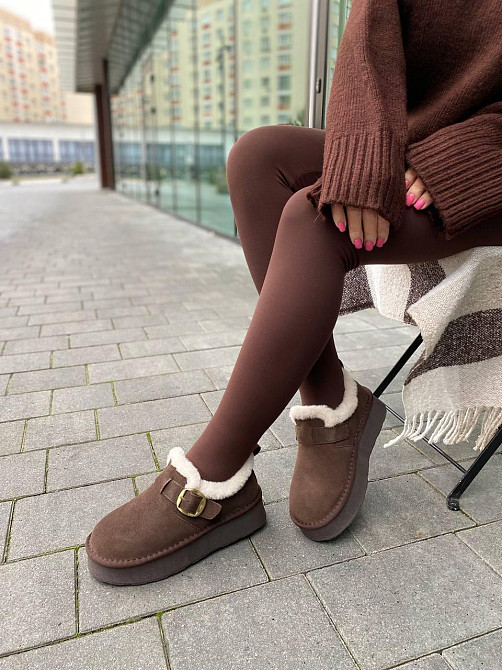 Угги жіночі ALLSY 202033 коричневі (зима, замша натуральна) (6012) Коломия - фото 3